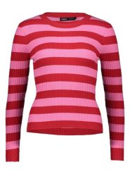 ONLY Sweter "Louisa" w kolorze czerwono-jasnoróżowym rozmiar: XL. Czerwone swetry klasyczne damskie Only, xl, prążkowane, bez kołnierzyka. Za 82.99 zł.