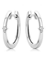 Diamant Exquis Złote kolczyki-kreole z diamentami rozmiar: onesize. Szare kolczyki damskie Diamant Exquis, z diamentem, złote. Za 1,391.99 zł.