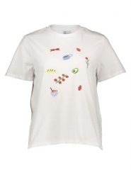 Pieces Koszulka w kolorze białym rozmiar: XS. Białe bluzki damskie Pieces, xs, bez wzorów, z bawełny, bez kołnierzyka, bez ramiączek. Za 59.95 zł.