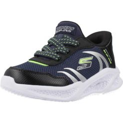 Buty SKECHERS SLIP-INS METEOR LIGHTS Niebieski. Niebieskie obuwie trekkingowe damskie Skechers, z syntetyku, bez zapięcia. Za 237.99 zł.