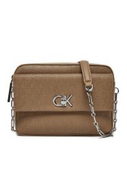 Calvin Klein Torebka Ck Camera Bag W/Pocket_Mono K60K613140 Brązowy. Brązowe listonoszki damskie Calvin Klein, bez wzorów, ze skóry, bez dodatków. Za 279.99 zł.
