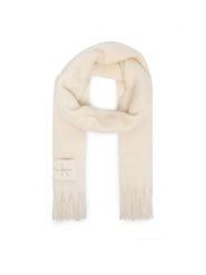 Calvin Klein Szalik LV04F8105G Kremowy. Białe szaliki damskie Calvin Klein, bez wzorów, z poliesteru. Za 329.99 zł.
