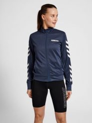 Damska bluza dresowa zapinana na zamek Hummel Legacy. Niebieskie bluzy damskie Hummel, na wiosnę, s, bez wzorów, z dresówki, bez kaptura. Za 192.35 zł.