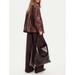 Torebka GINO ROSSI. Czerwone shopper bag Gino Rossi, bez dodatków. Za 299.99 zł.