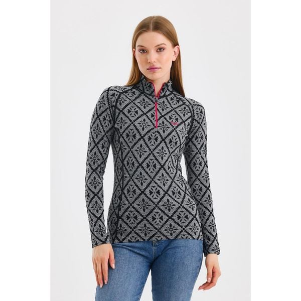 Venus - Koszulka termoaktywna z długim rękawem 100% wełna merino (230 g/m²). Czarne koszulki damskie WOOLONA, m, bez wzorów, z wełny, bez kołnierzyka, bez ramiączek. W wyprzedaży za 351.00 zł.