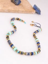 Charlize Pozłacany naszyjnik z turkusami i lapis lazuli - dł 45 cm rozmiar: onesize. Niebieskie naszyjniki damskie Charlize, z lazurytem, pozłacane. Za 122.38 zł.