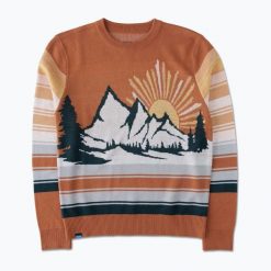 Sweter damski KAVU Hillrose. Brązowe swetry klasyczne damskie KAVU, bez kołnierzyka. Za 289.99 zł.
