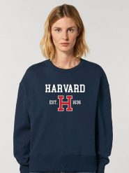 American Universities Bluza "Harvard EST 1636" w kolorze granatowym rozmiar: M. Niebieskie bluzy damskie American Universities, m, bez wzorów, bez kaptura. Za 82.83 zł.