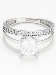 OR ÉCLAT Złoty pierścionek "Majestueuse" z cyrkoniami rozmiar: 56. Szare pierścionki damskie Or Éclat, z cyrkonią, złote. Za 1,296.99 zł.