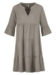 Sublevel Sukienka w kolorze szarobrązowym rozmiar: XL. Brązowe sukienki damskie Sublevel, bez wzorów, z wiskozy, bez ramiączek. Za 113.99 zł.