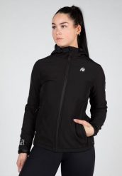 Mina Softshell Kurtka - Czarny. Czarne kurtki damskie GORILLA WEAR, s, bez wzorów, z elastanu, bez kaptura. Za 458.00 zł.