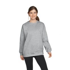 Bluza Polarowa Unisex Dla Dorosłych Softstyle Midweight Crew Neck Fleece Top. Szare bluzy damskie GILDAN, na zimę, xl, bez wzorów, z bawełny, bez kaptura. Za 125.99 zł.