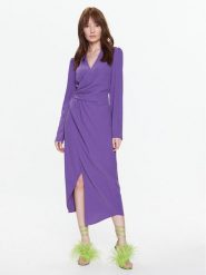 Silvian Heach Sukienka koktajlowa GPP23452VE Fioletowy Regular Fit. Fioletowe sukienki damskie Silvian Heach, bez wzorów, z syntetyku, wizytowe, bez ramiączek. Za 639.99 zł.