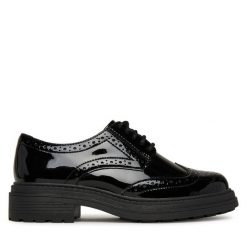 Oxfordy Clarks. Czarne półbuty damskie Clarks, bez wzorów, bez obcasa, bez zapięcia. Za 349.99 zł.