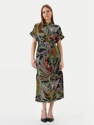 LOLA CASADEMUNT Sukienka koszulowa LS2516059 Zielony Relaxed Fit. Zielone sukienki damskie LOLA CASADEMUNT, bez wzorów, z syntetyku, bez ramiączek. Za 369.99 zł.