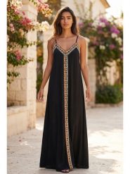 SOULSHAE Sukienka w kolorze czarnym rozmiar: XXL/3XL. Czarne sukienki damskie SOULSHAE, bez wzorów, z wiskozy, bez ramiączek. Za 139.95 zł.