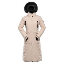 Parka dla kobiet Alpine Pro Wussa. Brązowe parki damskie Alpine Pro, m, z futra, bez kaptura. Za 865.50 zł.