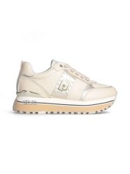 Liu Jo Skórzane sneakersy w kolorze beżowym rozmiar: 40. Brązowe obuwie sportowe damskie Liu Jo, z materiału, bez zapięcia. Za 390.92 zł.