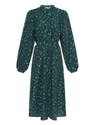 MOSS COPENHAGEN Sukienka "Lorena Aurianna" w kolorze ciemnozielonym rozmiar: S. Zielone sukienki damskie Moss Copenhagen, bez wzorów, z tkaniny, bez ramiączek. Za 176.50 zł.