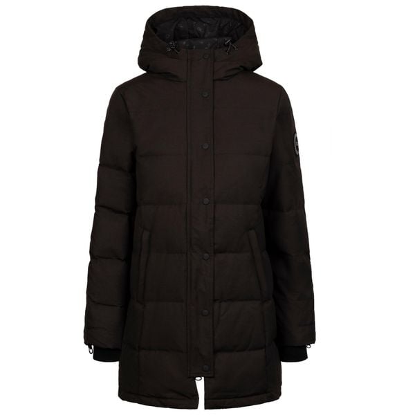Kurtka Puchowa Damska Lainey DLX. Czarne kurtki damskie Trespass, l, bez wzorów, z materiału, z kapturem. Za 855.99 zł.