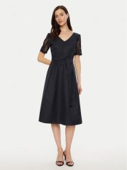 Tatuum Sukienka koktajlowa Dusty T2424.198B Granatowy Regular Fit. Niebieskie sukienki damskie TATUUM, bez wzorów, z syntetyku, wizytowe, bez ramiączek. Za 249.99 zł.