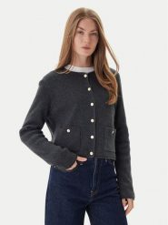 Tommy Hilfiger Kardigan WW0WW46441 Szary Regular Fit. Szare kardigany damskie Tommy Hilfiger, m, bez wzorów, z wełny. Za 899.99 zł.