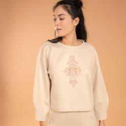 Bluza do jogi damska Kimjaly. Brązowe bluzy damskie KIMJALY, xl, bez wzorów, z bawełny, bez kaptura. W wyprzedaży za 99.99 zł.