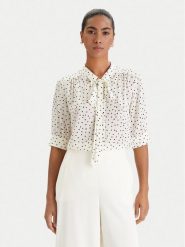 Luisa Spagnoli Bluzka Barcolana 543049 Écru Regular Fit. Bluzki damskie Luisa Spagnoli, xl, bez wzorów, z wiskozy, bez kołnierzyka, bez ramiączek. Za 1,179.00 zł.