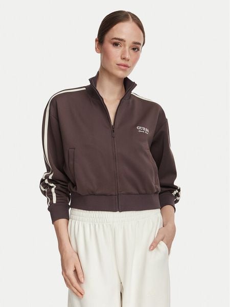 Guess Bluza V6YQ07 K4287 Brązowy Regular Fit. Brązowe bluzy damskie Guess, m, z aplikacjami, z syntetyku, bez kaptura. Za 390.99 zł.