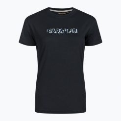 Koszulka damska Napapijri S-Kreis. Niebieskie bluzki damskie Napapijri, m, bez wzorów, bez kołnierzyka, bez ramiączek. Za 139.99 zł.