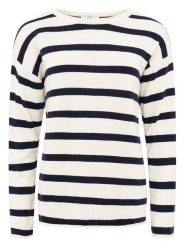 Zwillingsherz Sweter "Stripes" w kolorze kremowo-granatowym rozmiar: S. Brązowe swetry klasyczne damskie Zwillingsherz, s, z kaszmiru, bez kołnierzyka. Za 195.45 zł.