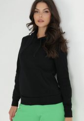 Czarna Bluza z Kapturem Ivei. Czarne bluzy damskie Born2be, l, bez wzorów, z polaru, z kapturem. Za 74.99 zł.