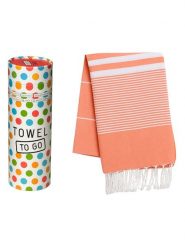 Samimi Chusta hammam "Malibu" w kolorze pomarańczowo-białym - 180 x 100 cm rozmiar: onesize. Białe chusty damskie Samimi, bez wzorów, z bawełny. Za 69.99 zł.