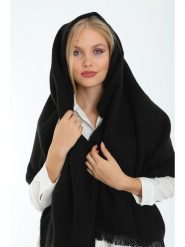 Lucky Bees Szal w kolorze czarnym - 180 x 70 cm rozmiar: onesize. Czarne szaliki damskie Lucky Bees, bez wzorów, z materiału. Za 43.99 zł.