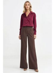 Nife Spodnie w kolorze brązowym rozmiar: 38. Brązowe spodnie materiałowe damskie Nife, bez wzorów, z materiału. Za 165.31 zł.
