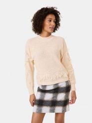 Gerry Weber Sweter w kolorze kremowym rozmiar: 36. Brązowe swetry klasyczne damskie Gerry Weber, z wełny, bez kołnierzyka. Za 162.49 zł.