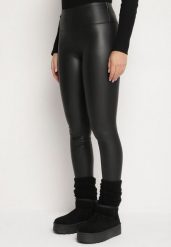 Czarne Legginsy z Ekoskóry z Wysokim Stanem i Polarem Labira. Czarne legginsy damskie Born2be, l, z aplikacjami, z jeansu. Za 34.99 zł.