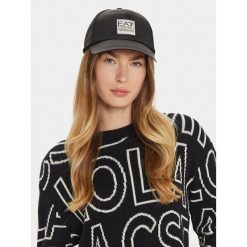 Czapka z daszkiem EA7 Emporio Armani. Czarne czapki z daszkiem damskie EA7 Emporio Armani, bez wzorów. Za 159.99 zł.