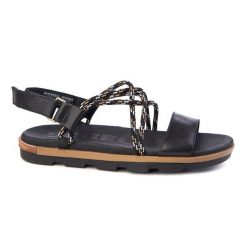 Sandały Sorel Torpeda Skóra Naturalna Czarne. Białe sandały damskie Sorel, bez wzorów, z materiału, bez obcasa, bez zapięcia. Za 346.99 zł.