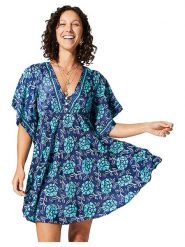 Ipanima Sukienka w kolorze granatowo-turkusowo-białym rozmiar: 34/36. Białe sukienki damskie Ipanima, bez wzorów, klasyczne, bez ramiączek. Za 78.99 zł.