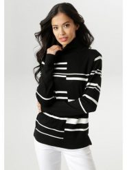 Aniston Golf w kolorze czarno-białym rozmiar: 40. Czarne golfy damskie Aniston, bez wzorów, bez ramiączek. Za 65.99 zł.