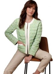 Creation L Kurtka puchowa w kolorze jasnozielono-białym rozmiar: 44. Zielone kurtki damskie creation L, l, bez wzorów, z puchu, bez kaptura. Za 127.95 zł.