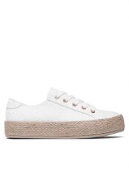Jenny Fairy Espadryle WSK1576-05 Biały. Białe espadryle damskie Jenny Fairy, bez wzorów, z materiału, bez obcasa. Za 99.99 zł.