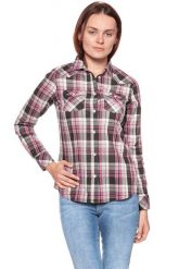 KOSZULA WRANGLER CHECK SHIRT ROSIN GREEN W5240LUWY 112129352. Zielone koszule damskie Wrangler, s, bez wzorów, bez kołnierzyka, bez ramiączek. W wyprzedaży za 79.99 zł.