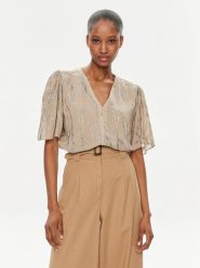 Bruuns Bazaar Bluzka Majlys BBW3952 Beżowy Regular Fit. Brązowe bluzki damskie Bruuns Bazaar, bez wzorów, z wiskozy, bez kołnierzyka, bez ramiączek. Za 299.99 zł.
