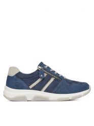Remonte Sneakersy D1S04-14 Granatowy. Niebieskie obuwie sportowe damskie Remonte, ze skóry, bez zapięcia. Za 233.99 zł.