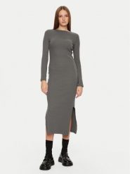 Brave Soul Sukienka codzienna LDRJ-624CAMILA Szary Regular Fit. Szare sukienki damskie Brave Soul, bez wzorów, z bawełny, bez ramiączek. Za 59.99 zł.