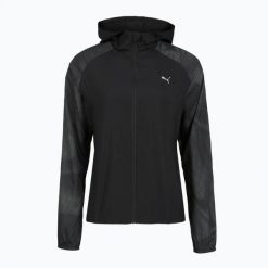 Kurtka do biegania damska PUMA Run AOP Favorite Woven Jacket. Czarne kurtki damskie Puma, s, bez wzorów, z materiału, bez kaptura. Za 179.99 zł.