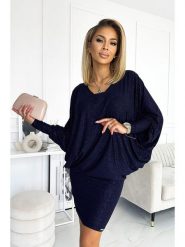 Numoco Sukienka w kolorze granatowym rozmiar: L/XL. Niebieskie sukienki damskie NUMOCO, bez wzorów, bez ramiączek. Za 180.06 zł.