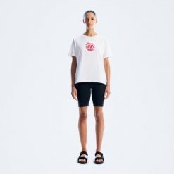 Koszulka z nadrukiem damska Berghaus Sketched Blocks Essential Tee Af. Białe bluzki damskie Berghaus, bez wzorów, sportowe, bez kołnierzyka, bez ramiączek. Za 137.49 zł.